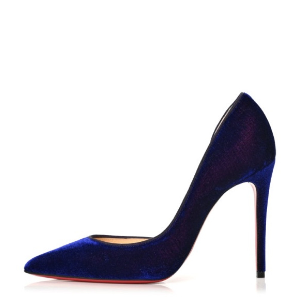CHRISTIAN LOUBOUTIN Veau Velours Iriza 100 Pumps in Blueberry